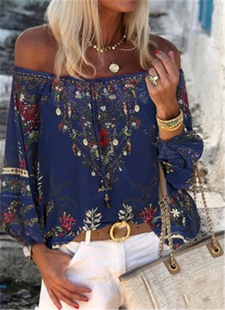 Lace-up lace-up chiffon shirt