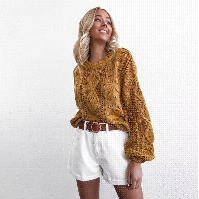 New Sweater Woman Selling Round Collar Flowers