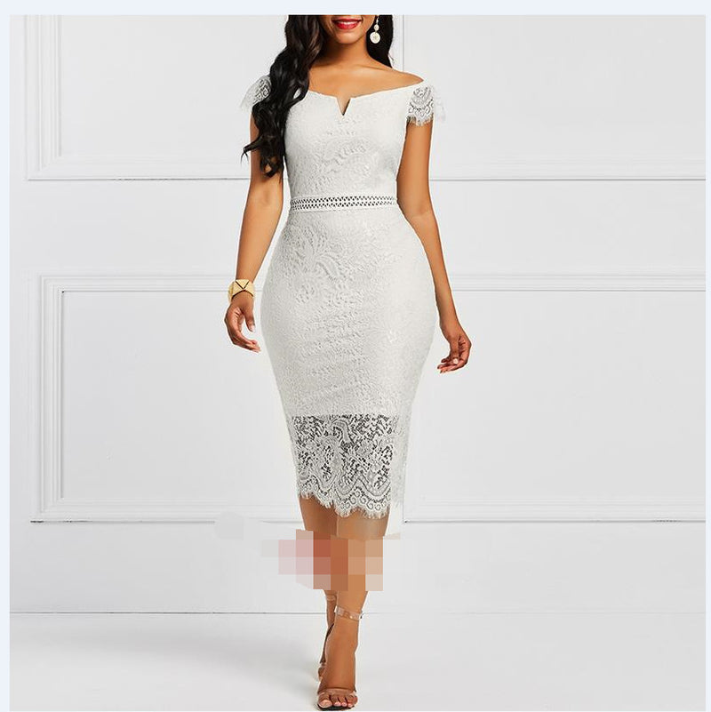 Sexy V-Neck Hollow Dress With Hip Skirt