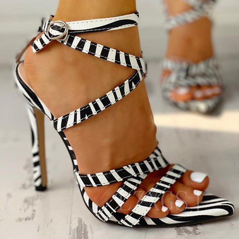 Women's high stiletto strap sandals