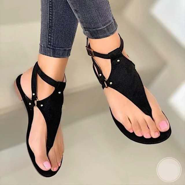 Flat Bottom Clip Toe Strap Beach Buckle Sandal Girl