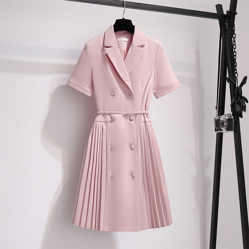 Gentle, Salt, Sweet, Pink, Girl, Suit, Dress, Woman,  Fashionable, Fashionable, Pleated Skirt.