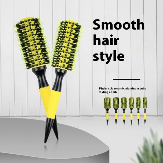 Brazilian Comb Pointed Tail Bristle Inner Buckle Pear Flower Hot Ceramic Aluminum Tube Hair Comb Anti-static Shunfa Styling Comb