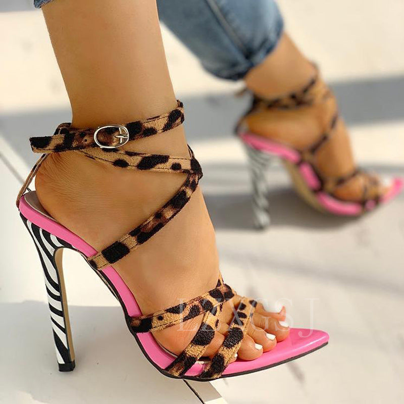 Women's high stiletto strap sandals