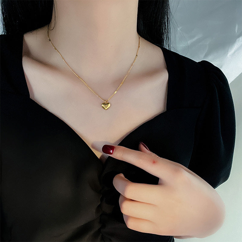 Fashion Jewelry Necklace For Women New Trend Vintage Simple Love Heart Pendant Elegant Party Jewelry Birthday Gifts