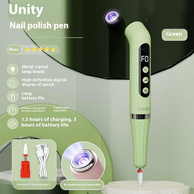 Two-in-one Grinding Pen Manicure Handheld Portable UV Lamp