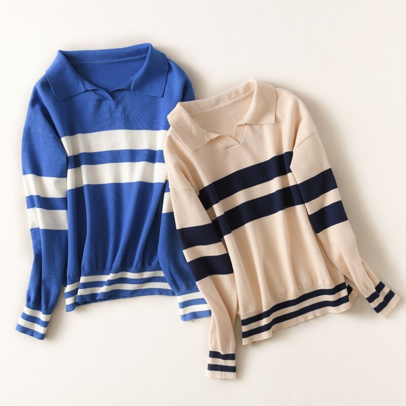 Cashmere Sweater POLO Neck Sweater Casual Loose Hoodie Handsome Wool Sweater Woman