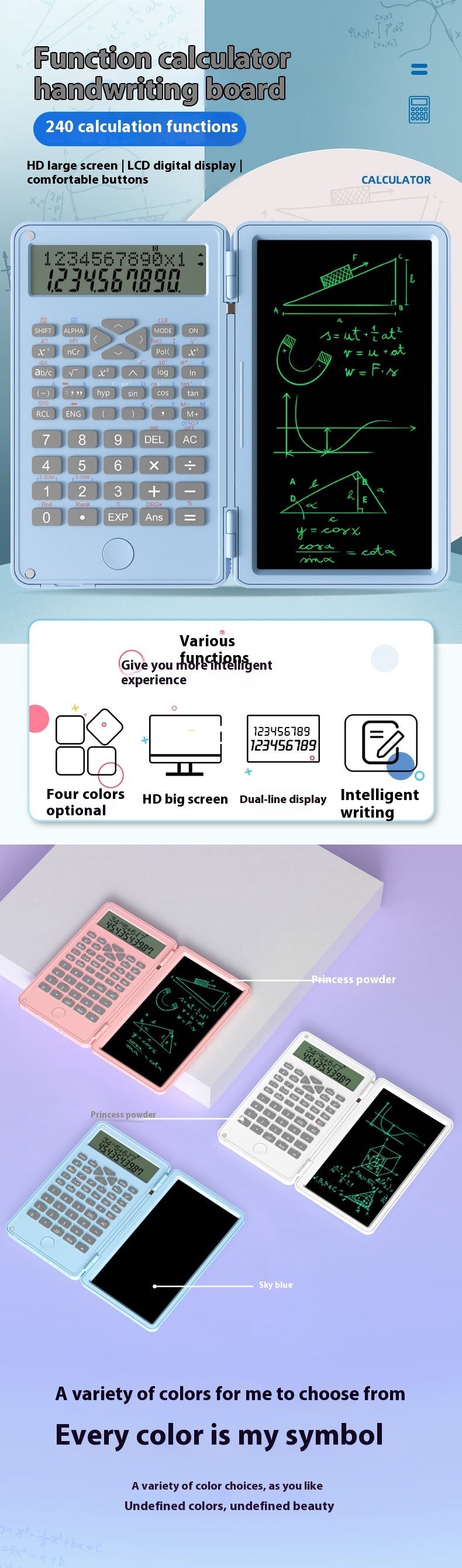 New Scientific Calculator Accounting Special Portable Mini Tablet Computing Machine Handwriting Board Exam Student