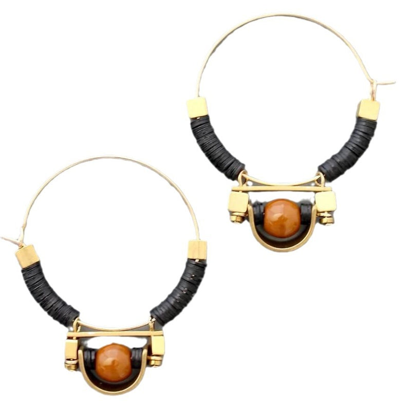 Geometric Inlaid Hollow Pendant Earrings Women's Creative