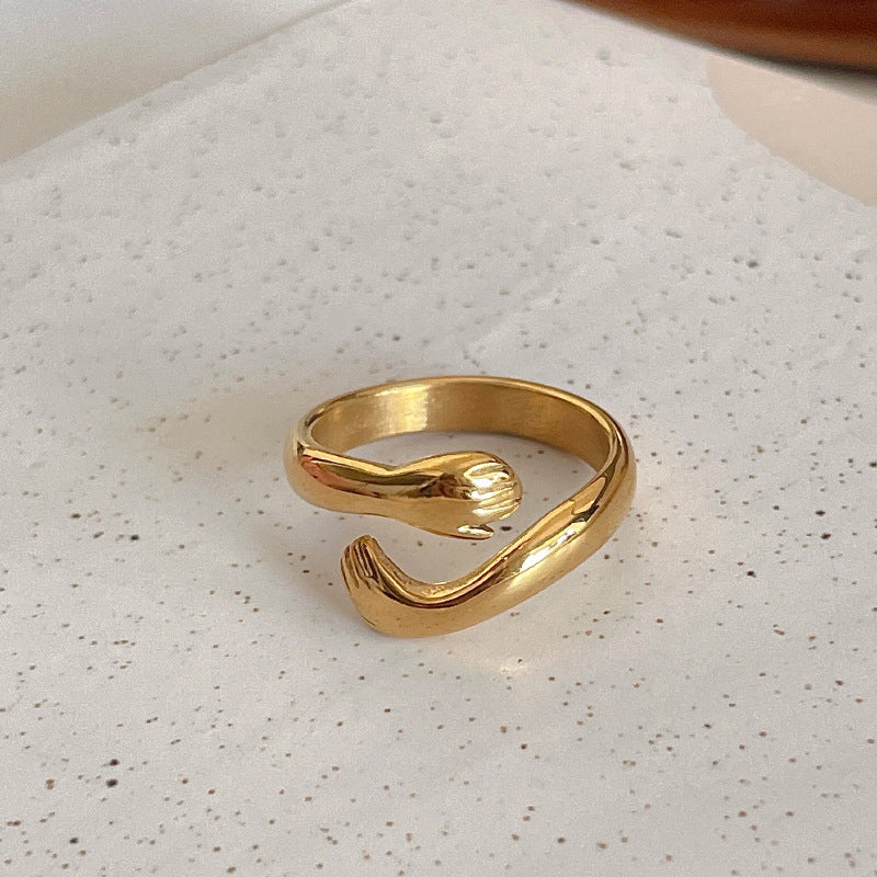 Retro 18K Gold Ring Women