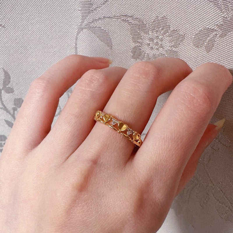 Retro 18K Gold Ring Women