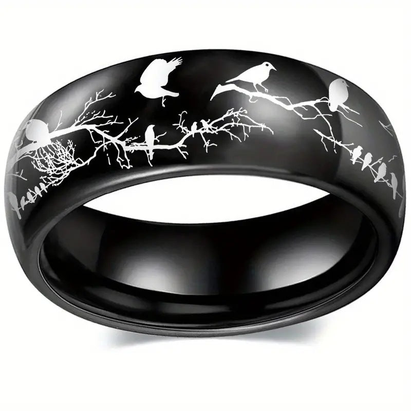 Fashion Couple Star Bird Twigs Ring