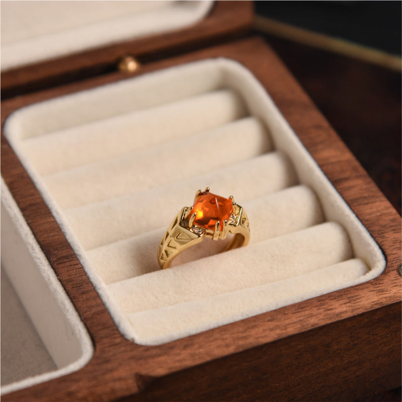 Retro 18K Gold Ring Women