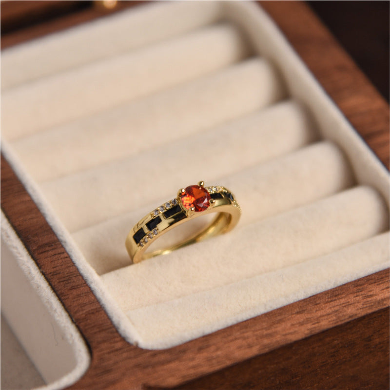 Retro 18K Gold Ring Women