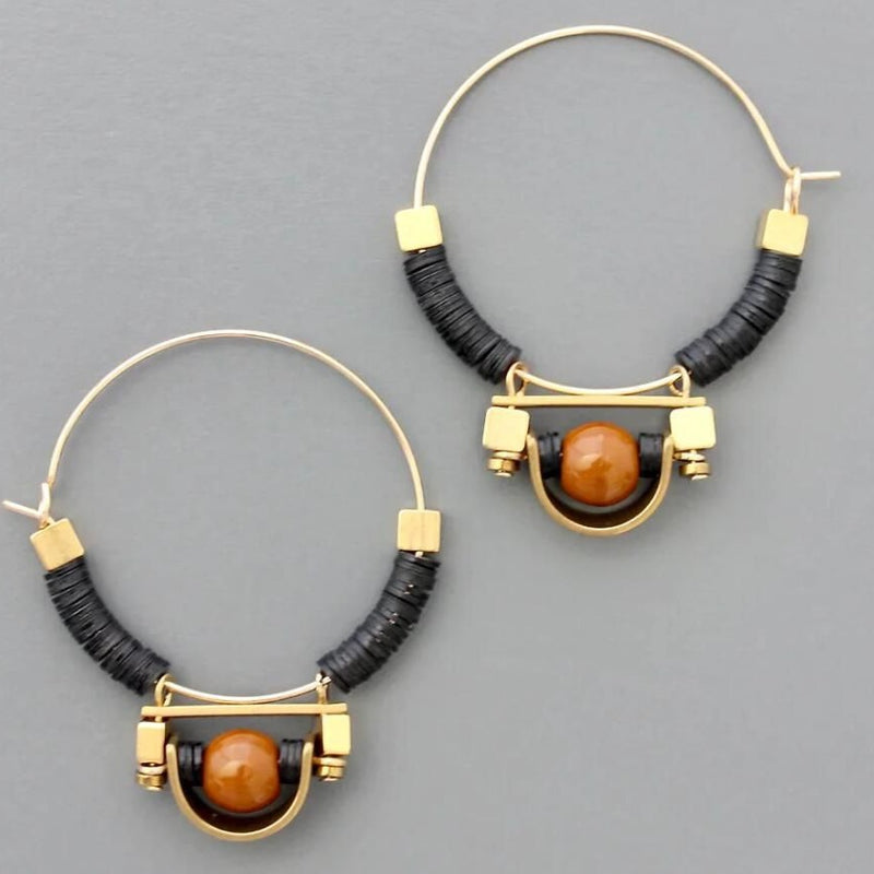 Geometric Inlaid Hollow Pendant Earrings Women's Creative