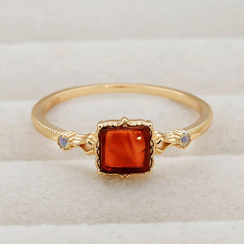 Retro 18K Gold Ring Women