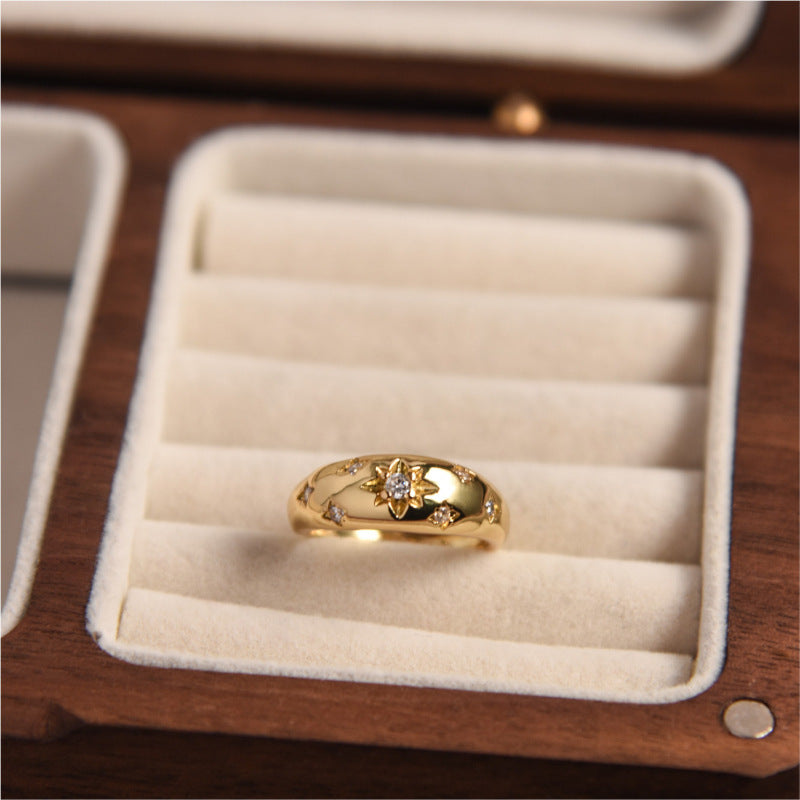 Retro 18K Gold Ring Women