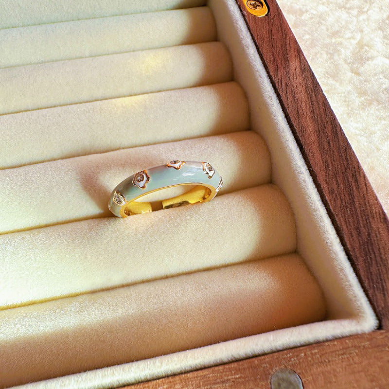 Retro 18K Gold Ring Women