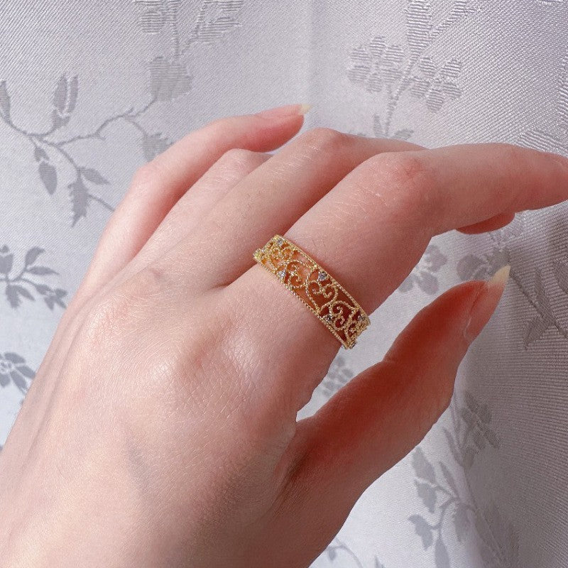 Retro 18K Gold Ring Women