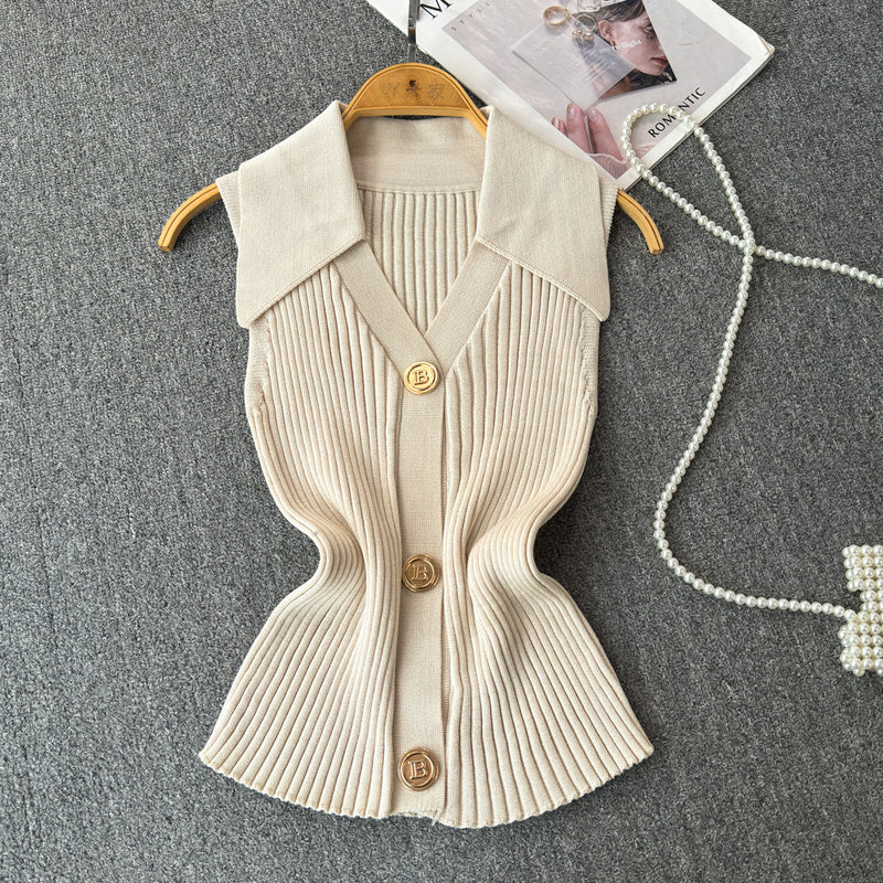 Chic Chanel-style Knitted Vest For Women