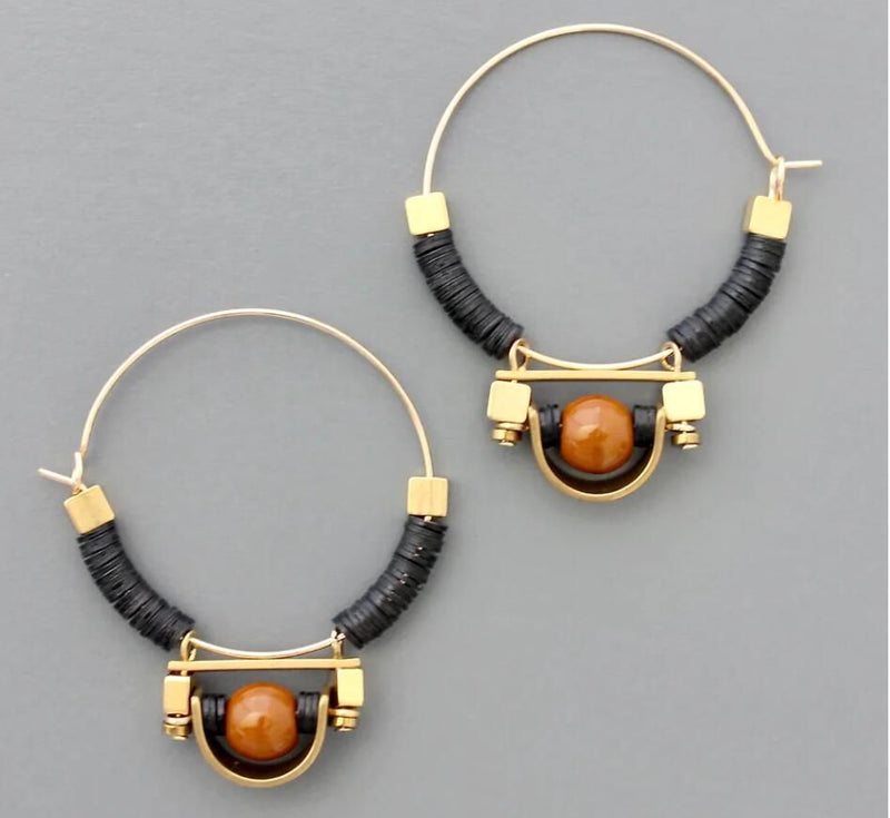 Geometric Inlaid Hollow Pendant Earrings Women's Creative