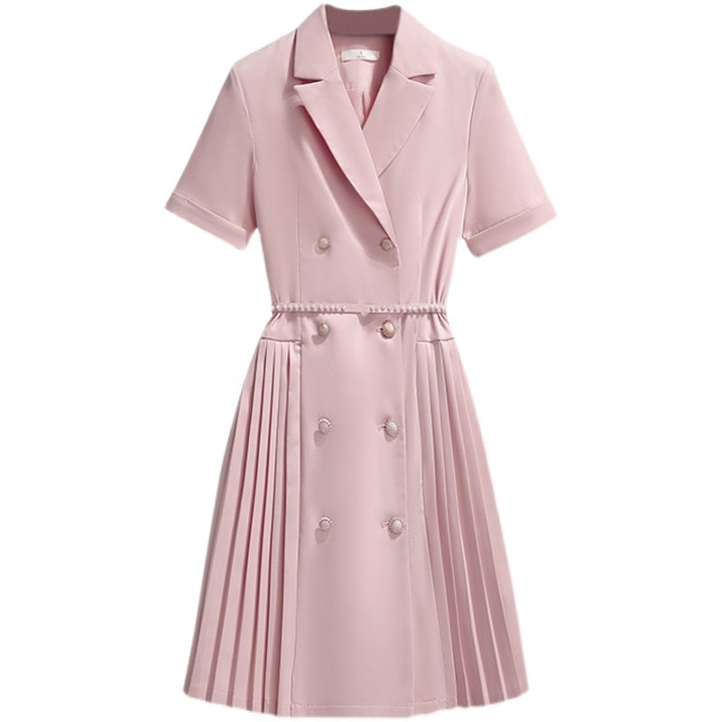 Gentle, Salt, Sweet, Pink, Girl, Suit, Dress, Woman,  Fashionable, Fashionable, Pleated Skirt.