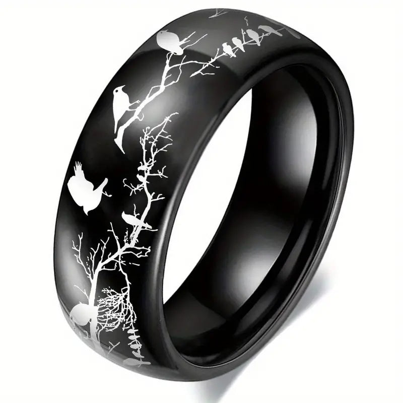 Fashion Couple Star Bird Twigs Ring