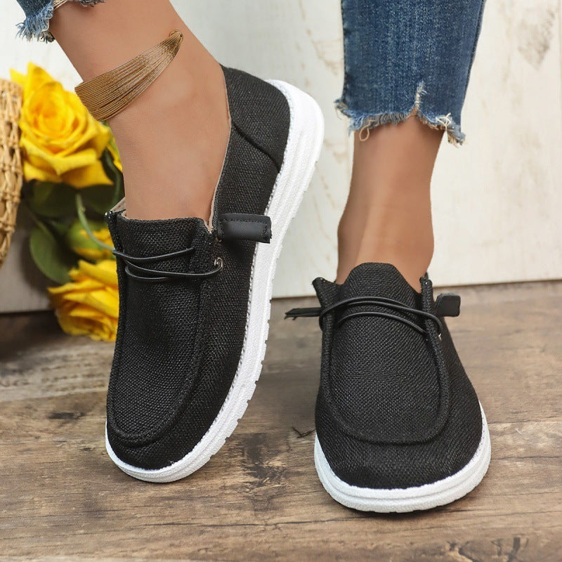 Women's Flat Bottomed Solid Color Casual Single Shoes