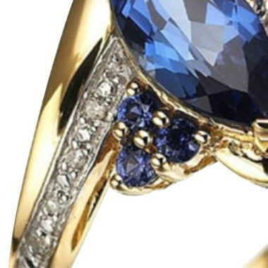 Women's Fashion Sapphire Plated 18K Gold Ring